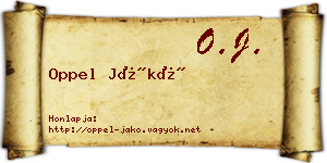 Oppel Jákó névjegykártya